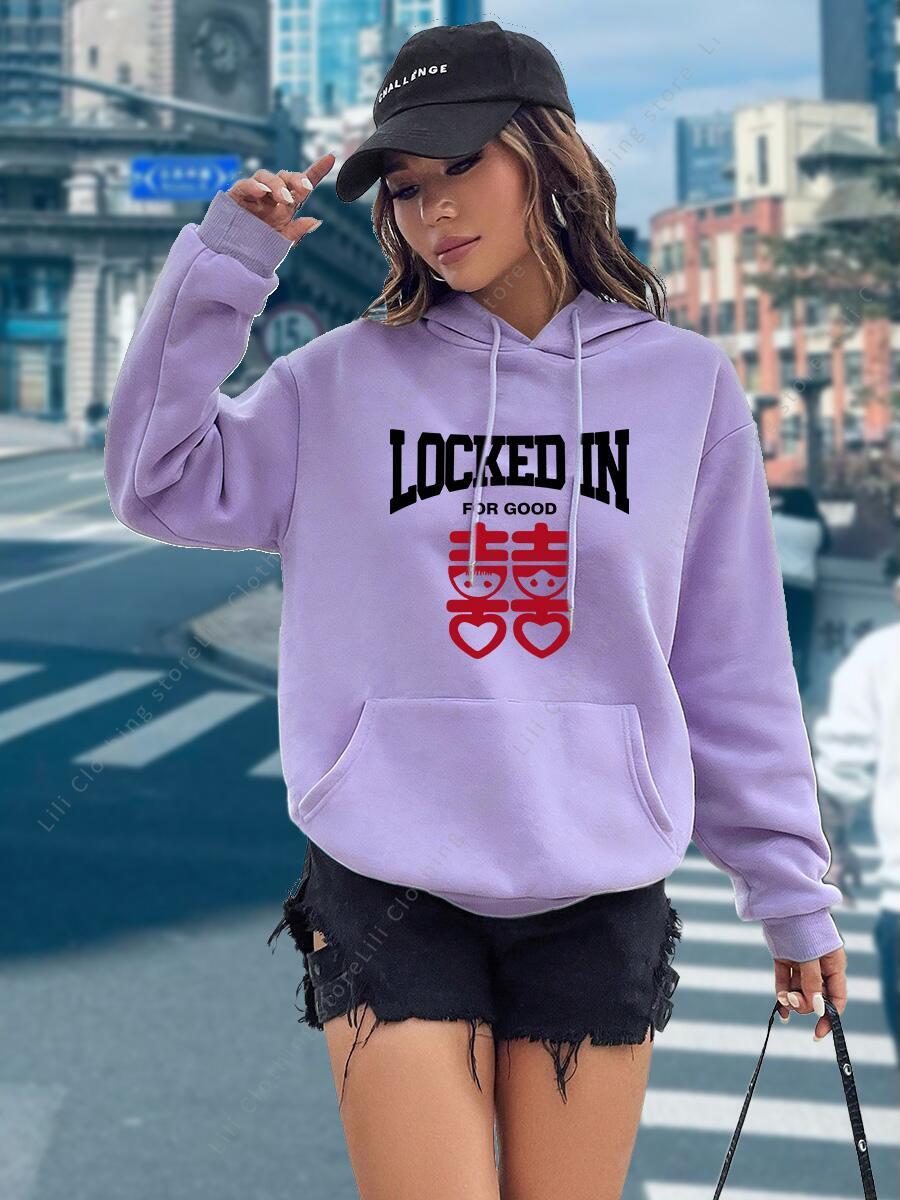 Women'S Y2K Fashion Aesthetic - Funny Letter Print Hoodies Women Tops