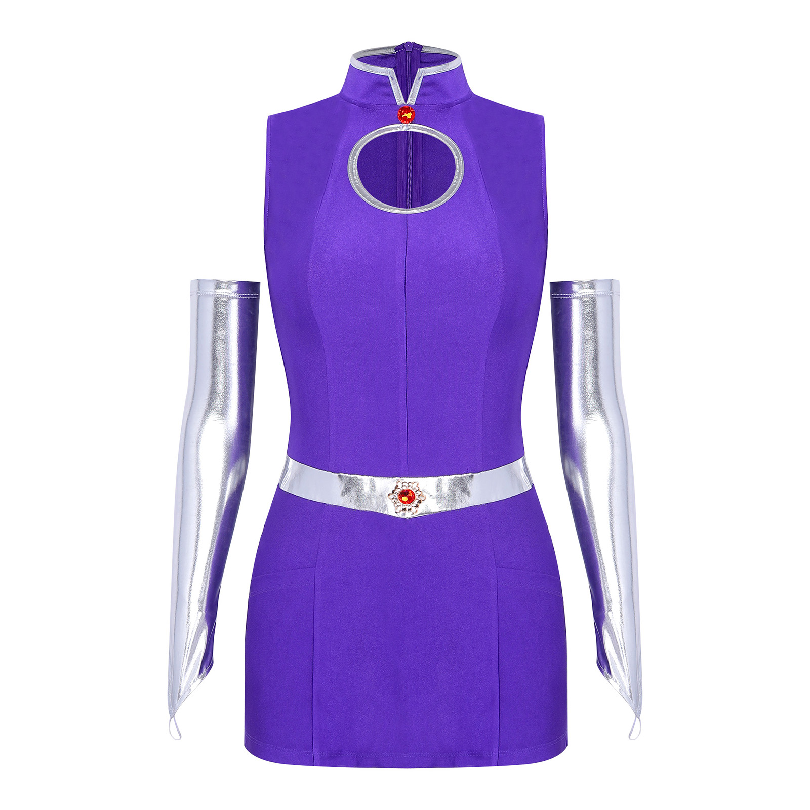 Women Purple Stand Collar Body - огляд і ціна Bodycon Dress Women