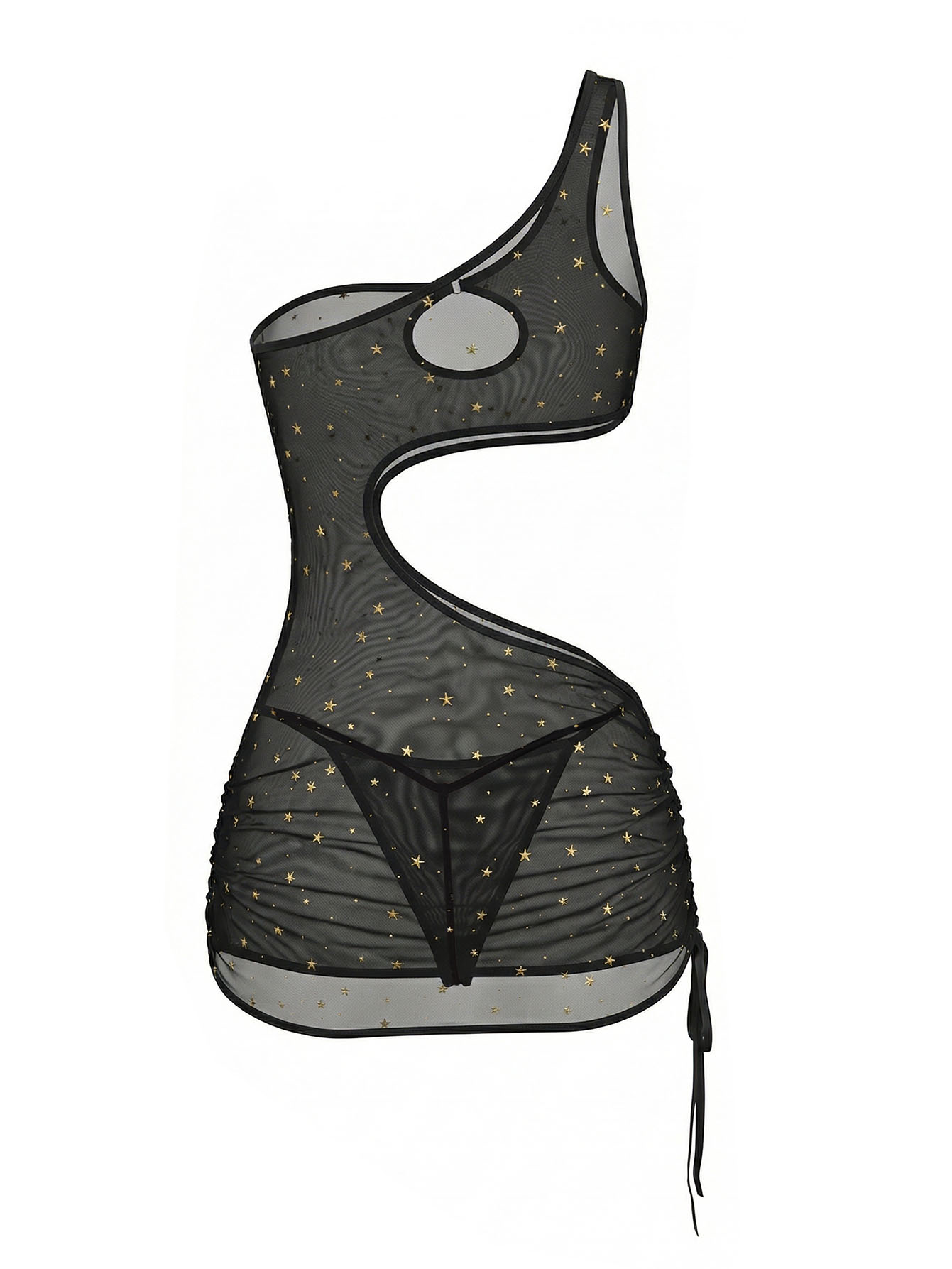 Black One‑Shoulder Star Print  - огляд і ціна Bodycon Dress Women
