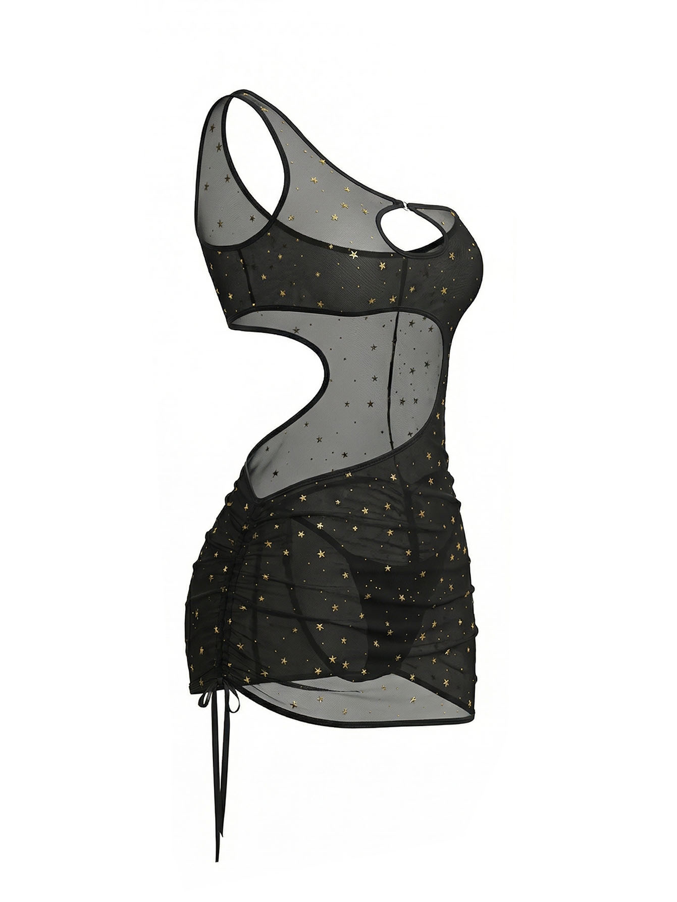 Black One‑Shoulder Star Print  - огляд і ціна Bodycon Dress Women