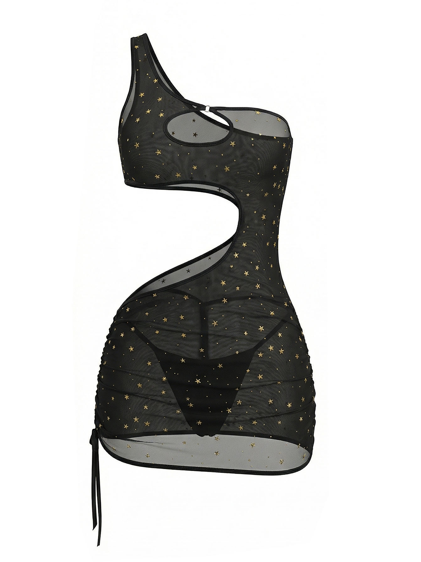 Black One‑Shoulder Star Print  - огляд і ціна Bodycon Dress Women