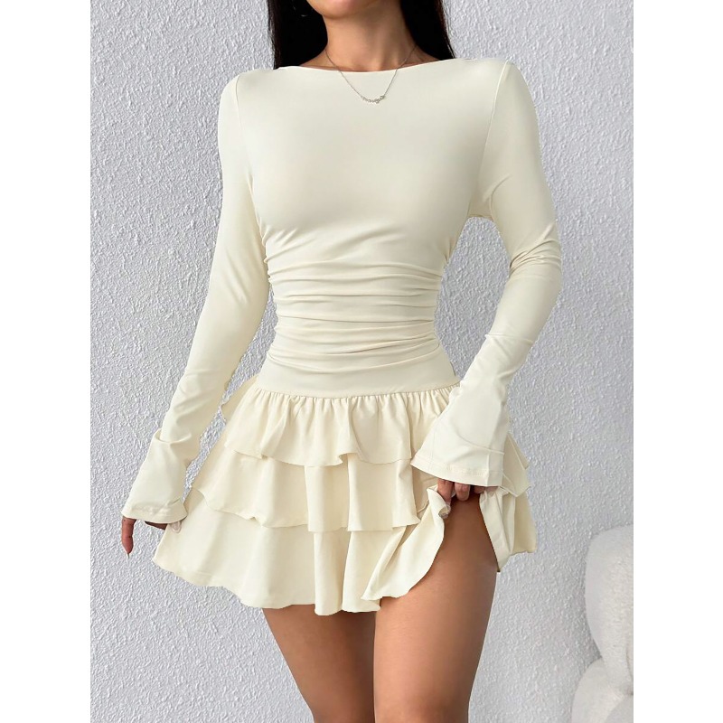 Autumn Winter Solid Color Slim - огляд і ціна Bodycon Dress Women