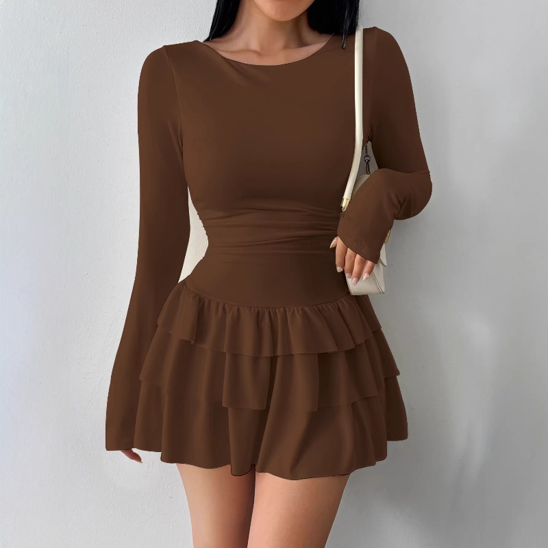Autumn Winter Solid Color Slim - огляд і ціна Bodycon Dress Women