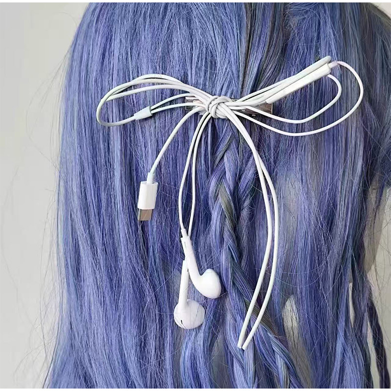 Headphone Wire Bow Hair Clip K - огляд і ціна Women'S Y3K Fashion
