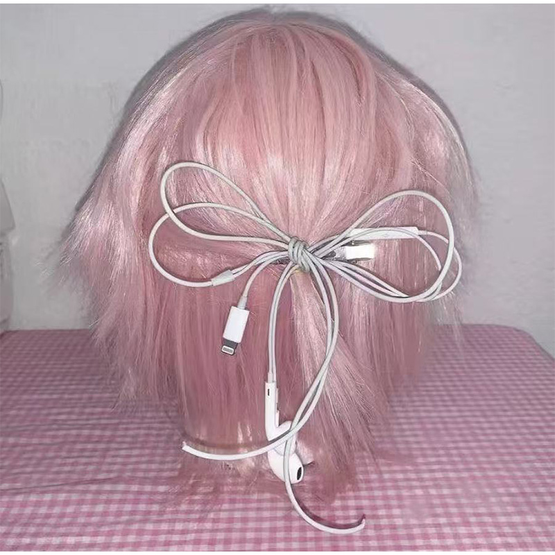 Headphone Wire Bow Hair Clip K - огляд і ціна Women'S Y3K Fashion