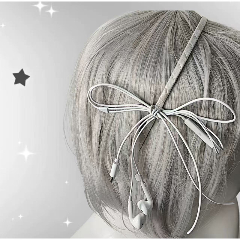 Headphone Wire Bow Hair Clip K - огляд і ціна Women'S Y3K Fashion